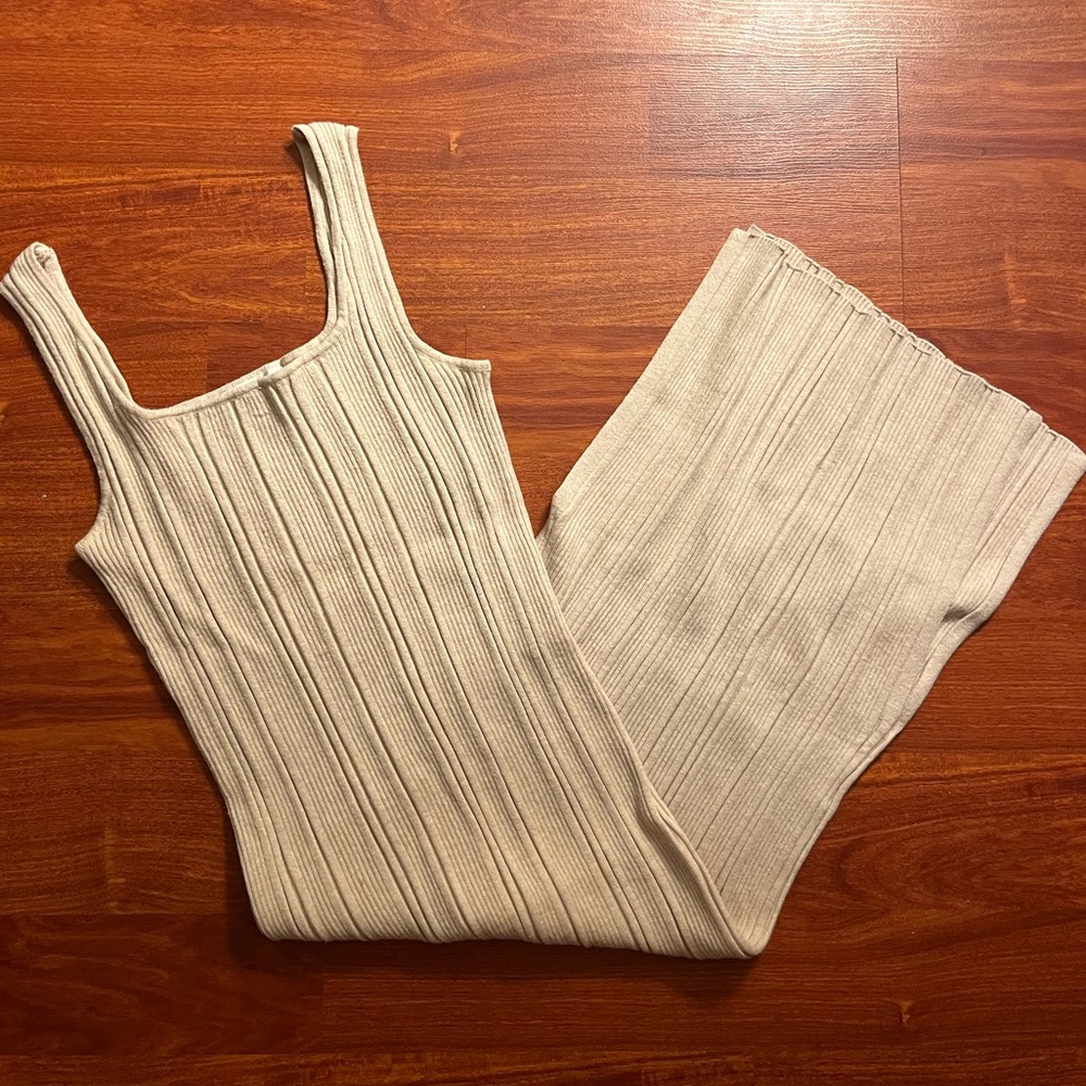 Beige Knit Midi Dress Olive + Oak